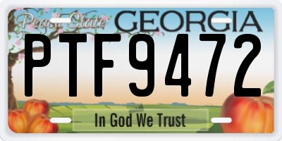 GA license plate PTF9472