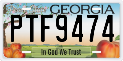 GA license plate PTF9474