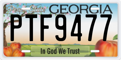 GA license plate PTF9477