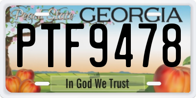 GA license plate PTF9478