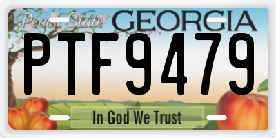GA license plate PTF9479