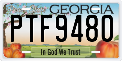 GA license plate PTF9480