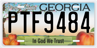 GA license plate PTF9484