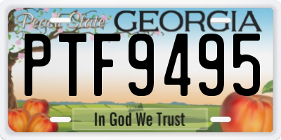 GA license plate PTF9495