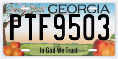 GA license plate PTF9503
