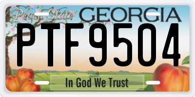 GA license plate PTF9504