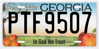 GA license plate PTF9507