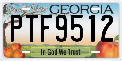 GA license plate PTF9512