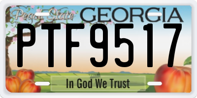 GA license plate PTF9517