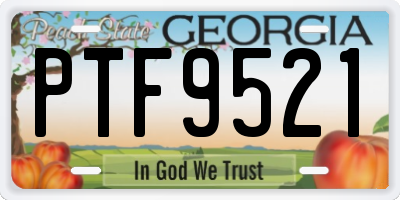GA license plate PTF9521