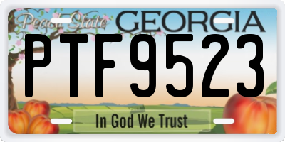 GA license plate PTF9523