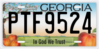 GA license plate PTF9524