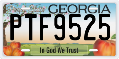 GA license plate PTF9525