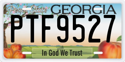 GA license plate PTF9527