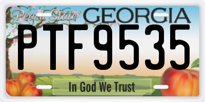 GA license plate PTF9535