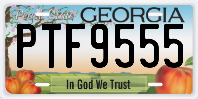 GA license plate PTF9555