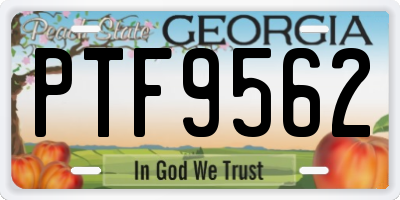 GA license plate PTF9562
