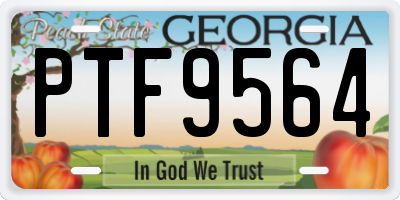 GA license plate PTF9564