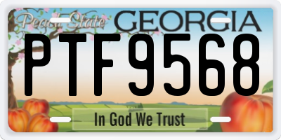 GA license plate PTF9568