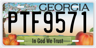 GA license plate PTF9571