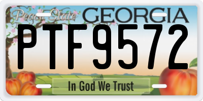 GA license plate PTF9572