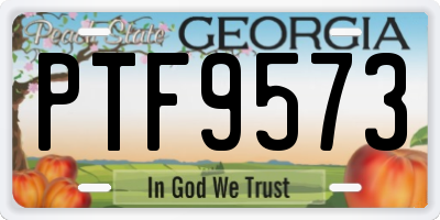 GA license plate PTF9573