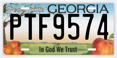 GA license plate PTF9574