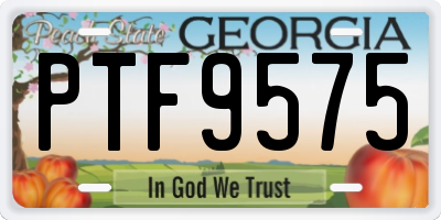 GA license plate PTF9575