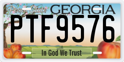 GA license plate PTF9576