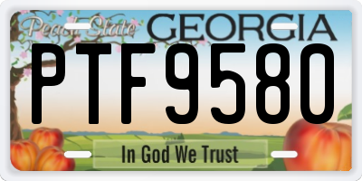 GA license plate PTF9580
