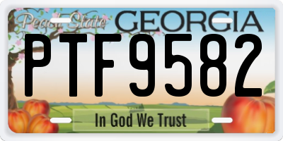 GA license plate PTF9582