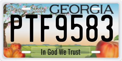GA license plate PTF9583