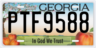 GA license plate PTF9588