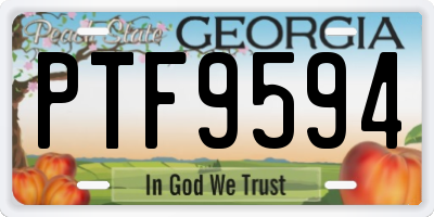 GA license plate PTF9594
