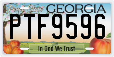 GA license plate PTF9596