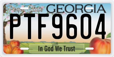 GA license plate PTF9604