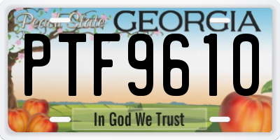 GA license plate PTF9610
