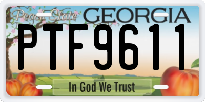 GA license plate PTF9611