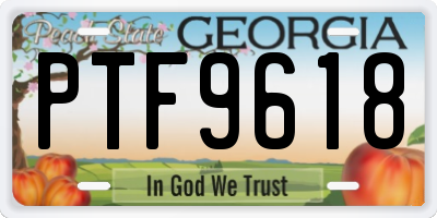 GA license plate PTF9618