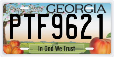 GA license plate PTF9621