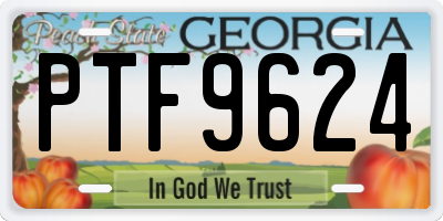 GA license plate PTF9624