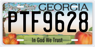 GA license plate PTF9628