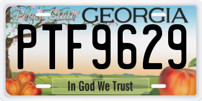 GA license plate PTF9629