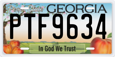 GA license plate PTF9634