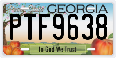 GA license plate PTF9638