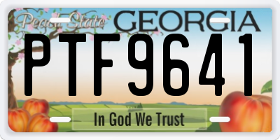 GA license plate PTF9641