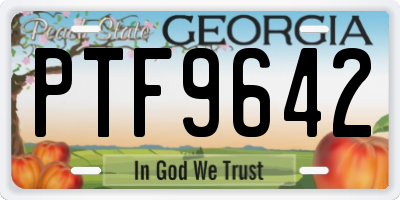 GA license plate PTF9642