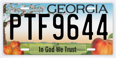 GA license plate PTF9644