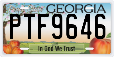 GA license plate PTF9646