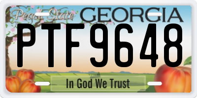 GA license plate PTF9648